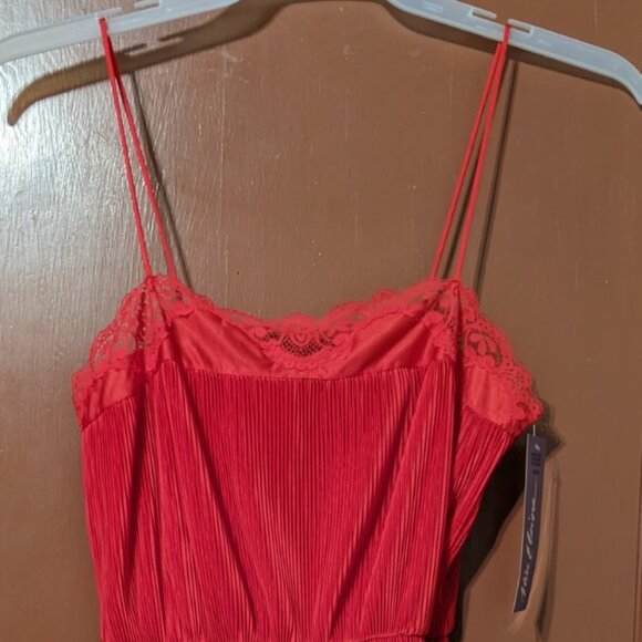 NWT!! RED VINTAGE VTG MISS ELAINE PLEATED TEDDY/ROMPER/BODYSUIT-MED-CLEARANCE!! - Picture 3 of 13